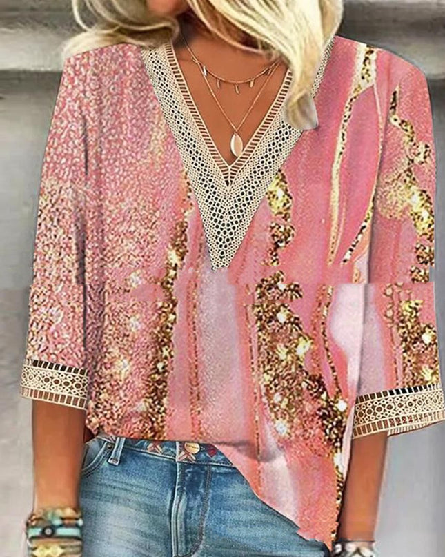 Women's Printed Street Style Short-Sleeve Top – 4 Colors, S–5XL
