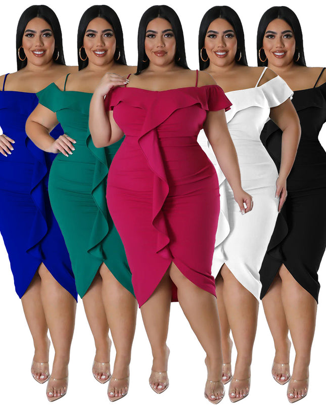 High Waist A-Line Midi Dress | Raglan Sleeve Everyday Dress