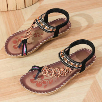 Women's Bohemian Rhinestone Embellished Sandals – Lightweight, Non-Slip, 3 Colors, US 6–13