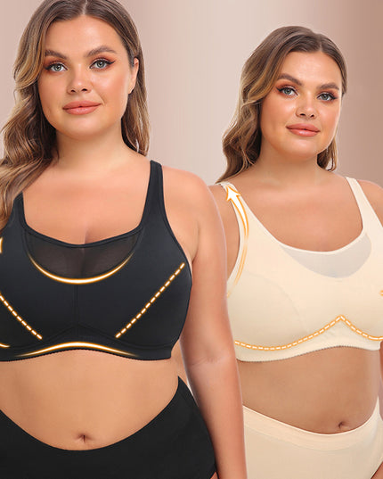 Women's Large Size No Underwire Wide Back Strap Bra