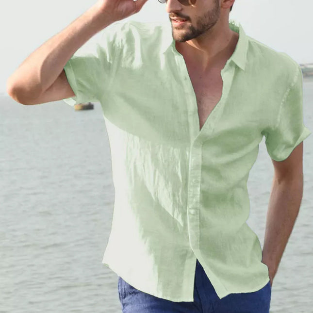 Men's Short-Sleeve Button-Up Shirt – Lightweight Summer Essential