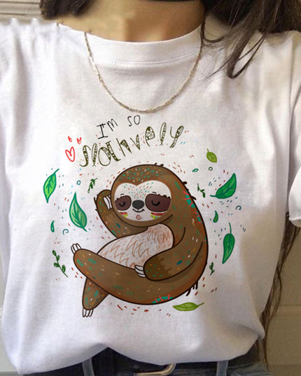 Women's Sloth Kawaii Graphic T-Shirt – 10 Cute Styles, Sizes S–3XL