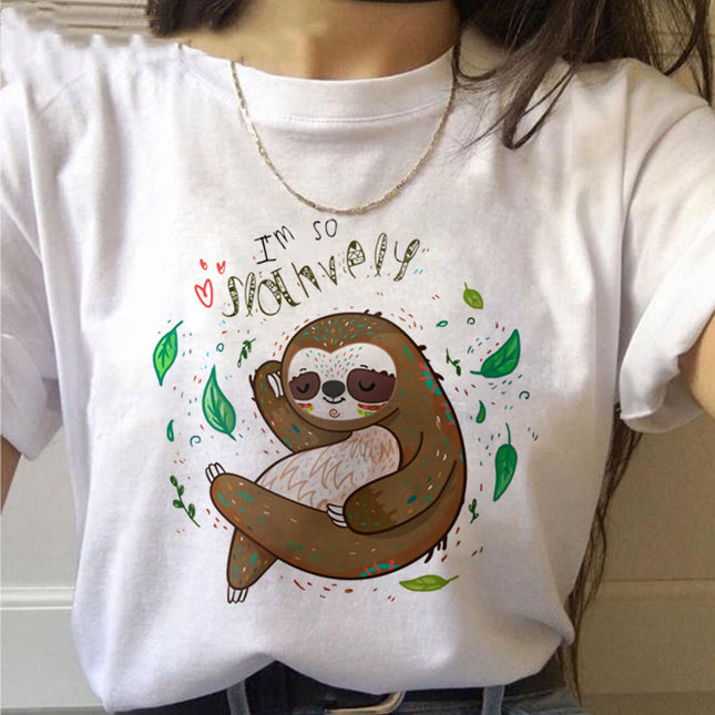 Women's Sloth Kawaii Graphic T-Shirt – 10 Cute Styles, Sizes S–3XL