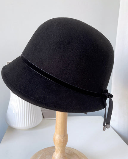 Women's Bow Wool Felt Hat – Adjustable, 3 Colors