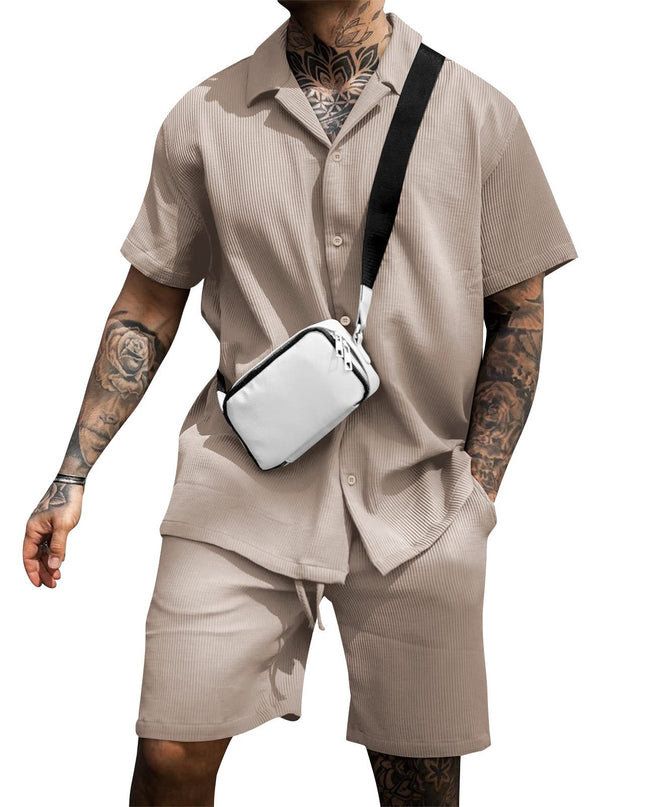Men's Cotton Polo Shirt & Shorts Set – Casual 2-Piece Summer Suit | 5 Colors | S–XXXL