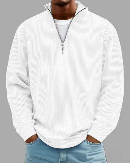 Men's Quarter Zip Stand Collar Sweatshirt – Warm Casual Pullover | 10 Colors | S–5XL
