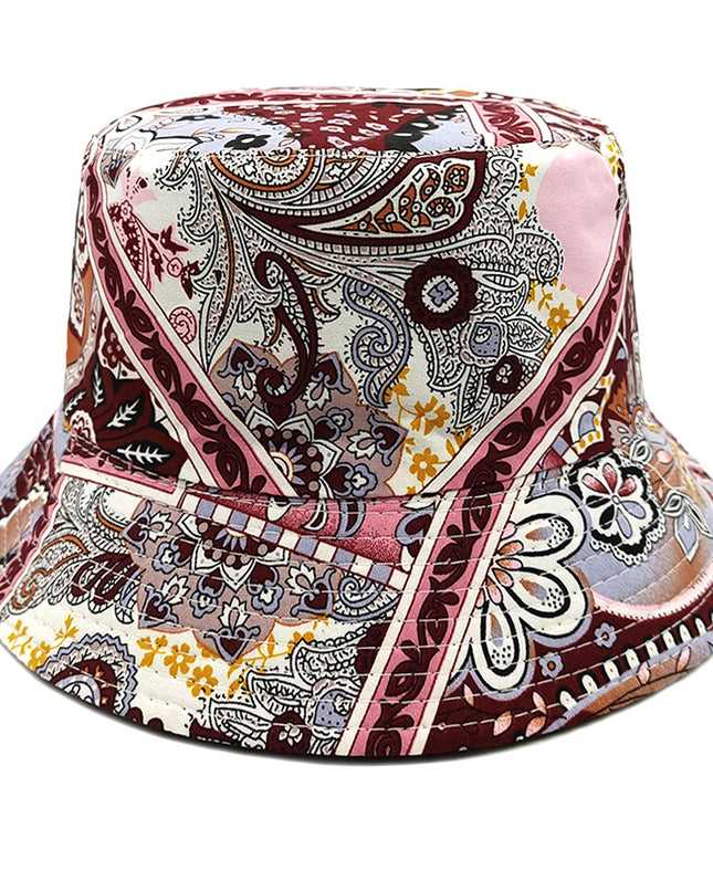 Reversible Paisley Bucket Hat – Double-Sided, Sun Protection, 6 Colors
