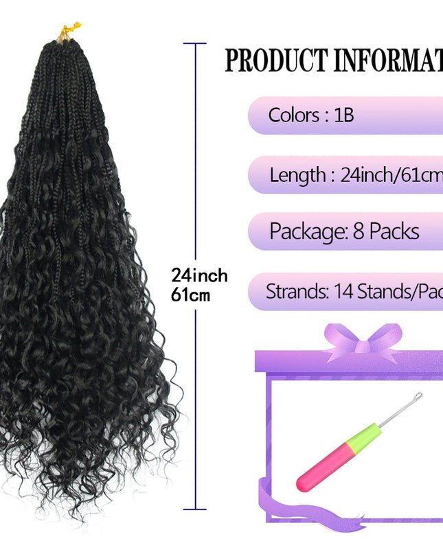 Crochet Braids Hair Bundles – 8 Packs, 3 Colors (Black, T27, TBUG)