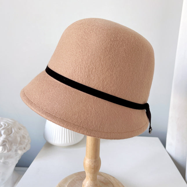 Women's Bow Wool Felt Hat – Adjustable, 3 Colors