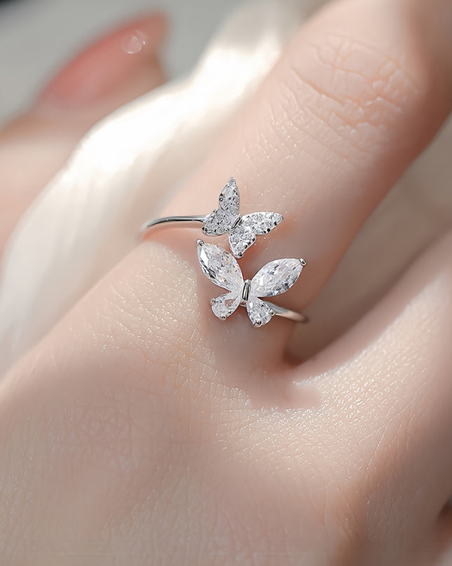 Butterfly Zircon Open Ring