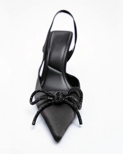 Women's Bow High Heel Sandals – Non-Slip, Black, Blue & Rose Red, EU 36–43