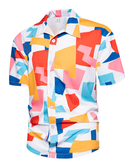 Men's Floral Short-Sleeved Hawaiian Retro Shirt