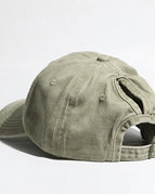 Washed ponytail cap/khakis / Adjustable