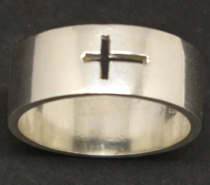 Cross Design Stainless Steel Couple Ring