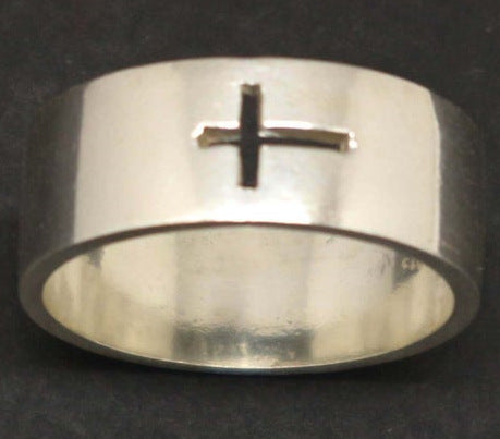 Cross Design Stainless Steel Couple Ring