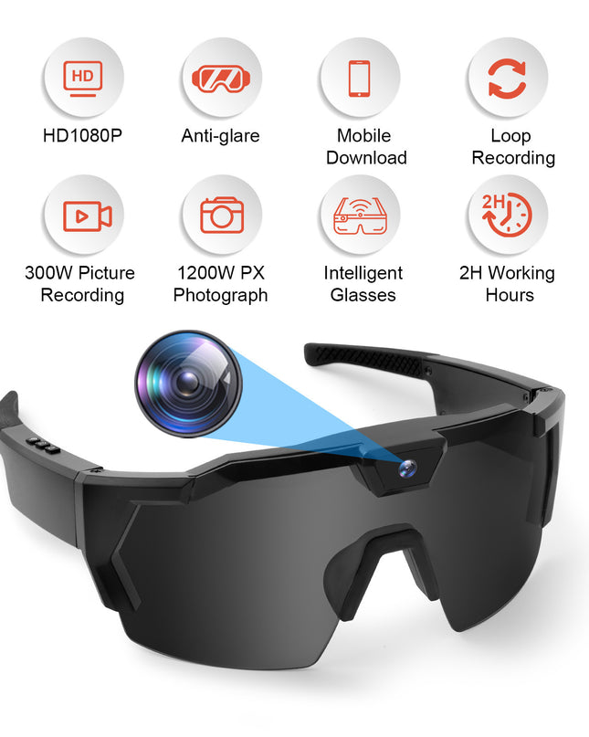 AI Smart Riding Glasses with Built-In Camera – Multiple Lens Types & Storage Options
