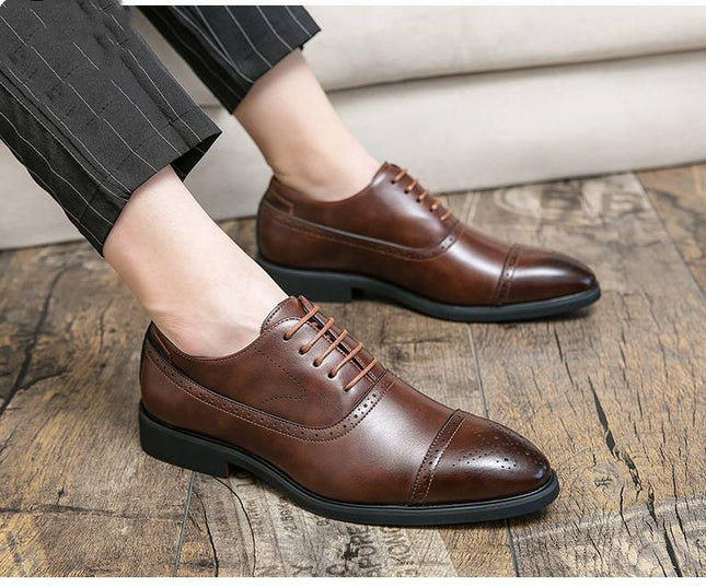 Men's Pointed-Toe  Faux Leather Shoes