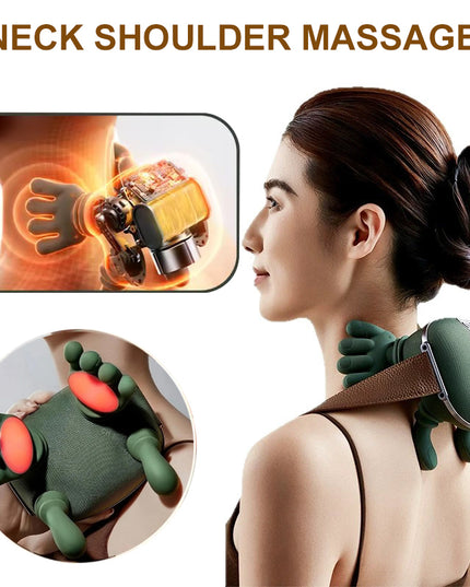 4D Kneading Neck & Shoulder Massager with Heat | Cordless Wireless Relief