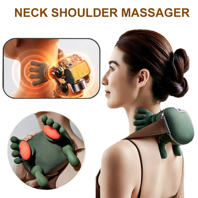 4D Kneading Neck & Shoulder Massager with Heat | Cordless Wireless Relief