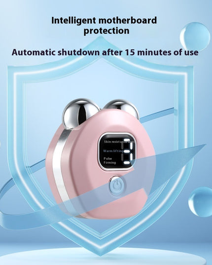 Microcurrent Double-Roller Facial Massager – Hot Compress, Skin Rejuvenation & Wrinkle Reduction