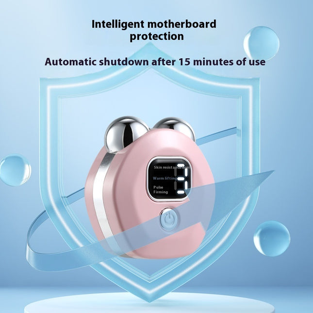 Microcurrent Double-Roller Facial Massager – Hot Compress, Skin Rejuvenation & Wrinkle Reduction
