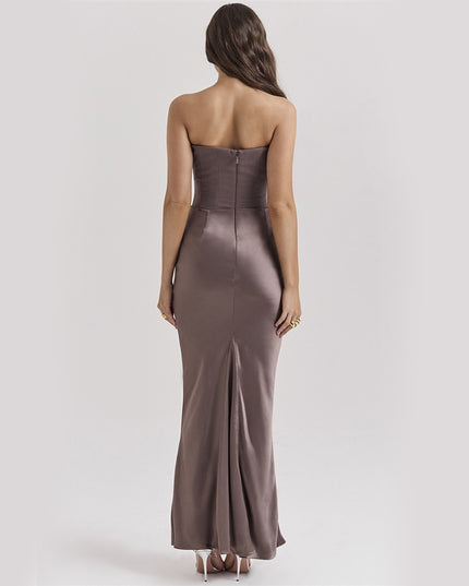 Backless Tube Top Maxi Dress | Sleeveless Evening Gown