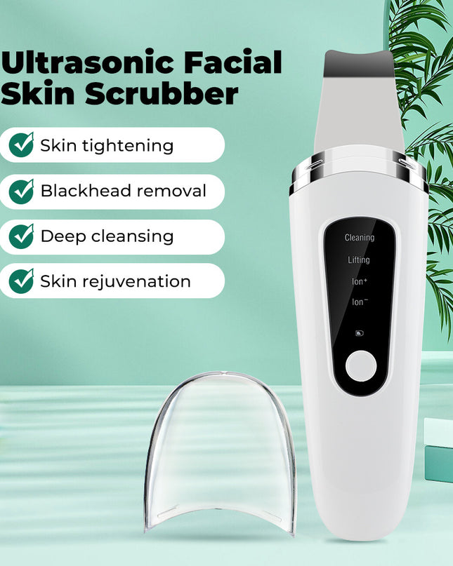 Ultrasonic Facial Beauty Device – 4-in-1 Deep Cleansing, Ion Therapy & Blackhead Removal