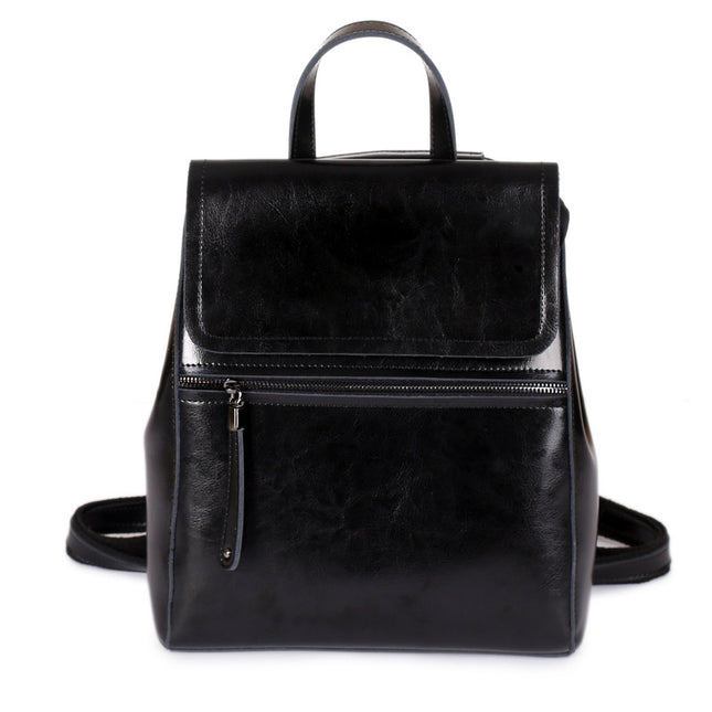 Luxury Oil Waxed Leather Ladies Vintage Backpack