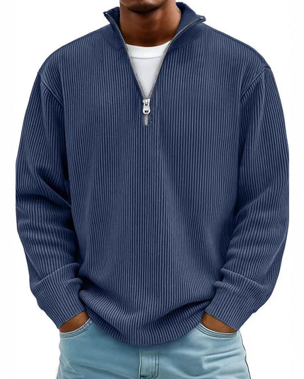 Men's Quarter Zip Stand Collar Sweatshirt – Warm Casual Pullover | 10 Colors | S–5XL