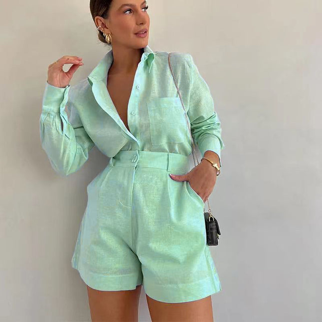 Cotton Shirt & Shorts Set