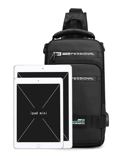 Multifunction Bags For Men Nylon Backpack Crossbody Shoulder Bag With USB Charging Port Chest Bags Pack