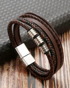 Dark brown leather + white K accessories