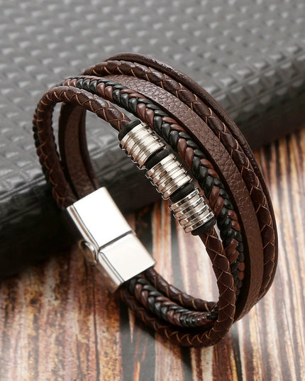 Magnetic Buckle Stainless Steel Braided Bracelet