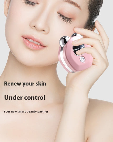 Microcurrent Double-Roller Facial Massager – Hot Compress, Skin Rejuvenation & Wrinkle Reduction