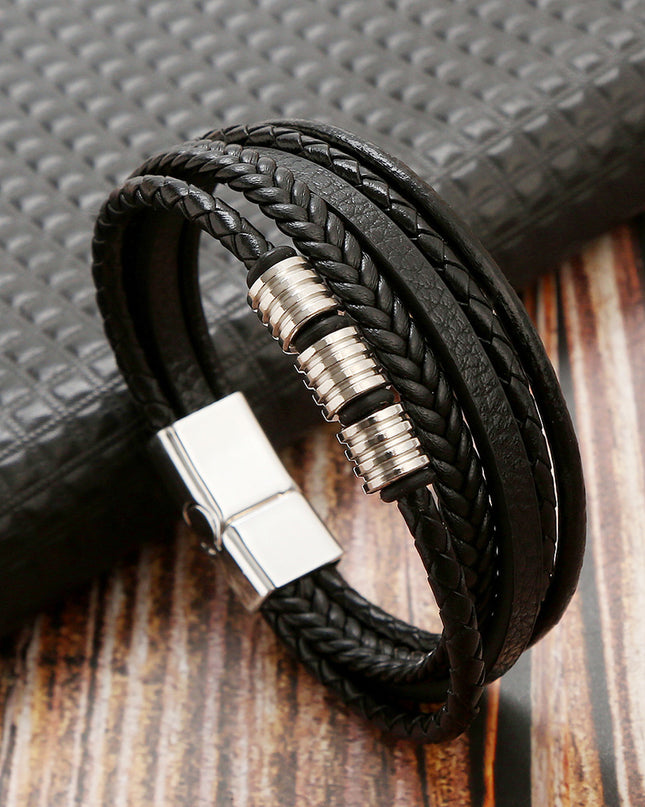 Magnetic Buckle Stainless Steel Braided Bracelet