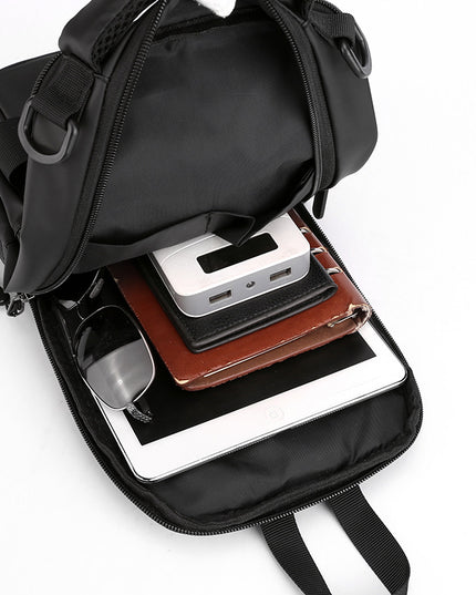 Multifunction Bags For Men Nylon Backpack Crossbody Shoulder Bag With USB Charging Port Chest Bags Pack