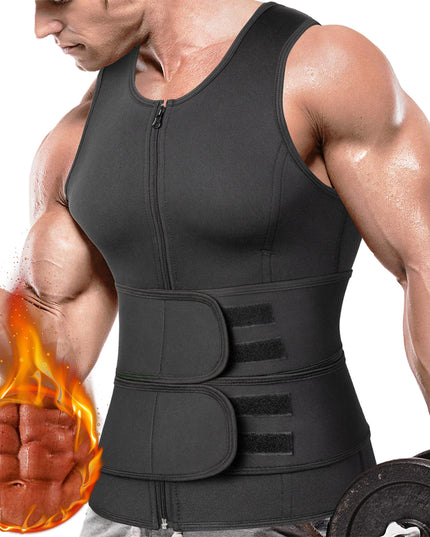 Men's Sauna Sweat Vest – Waist Trainer, High Collar, Slim Fit, S–3XL