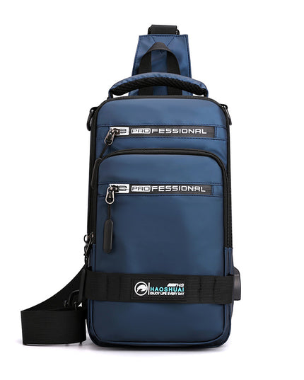 Multifunction Bags For Men Nylon Backpack Crossbody Shoulder Bag With USB Charging Port Chest Bags Pack