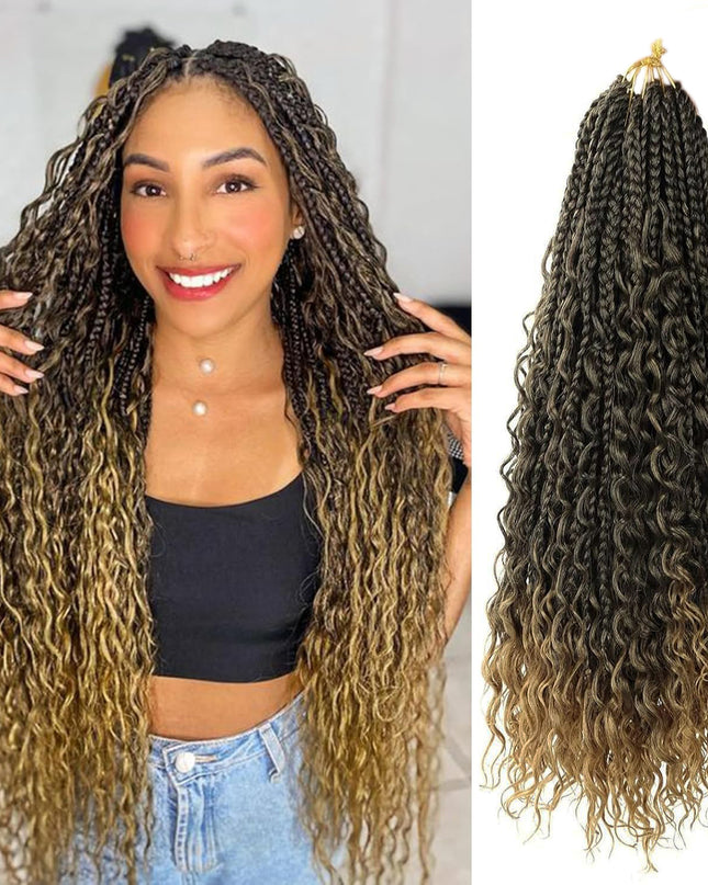 Crochet Braids Hair Bundles – 8 Packs, 3 Colors (Black, T27, TBUG)