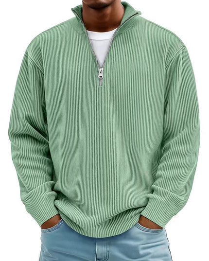 Men's Quarter Zip Stand Collar Sweatshirt – Warm Casual Pullover | 10 Colors | S–5XL
