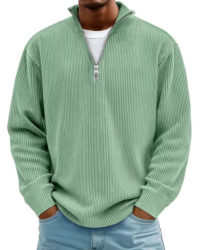 Men's Quarter Zip Stand Collar Sweatshirt – Warm Casual Pullover | 10 Colors | S–5XL
