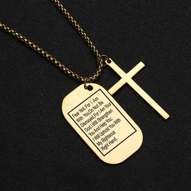 Men's Titanium Steel Cross Pendant Necklace